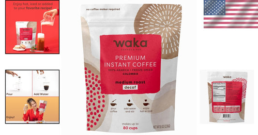 Waka Premium Instant Coffee Pouches - 100% Arabica for Hot & Iced Brewing