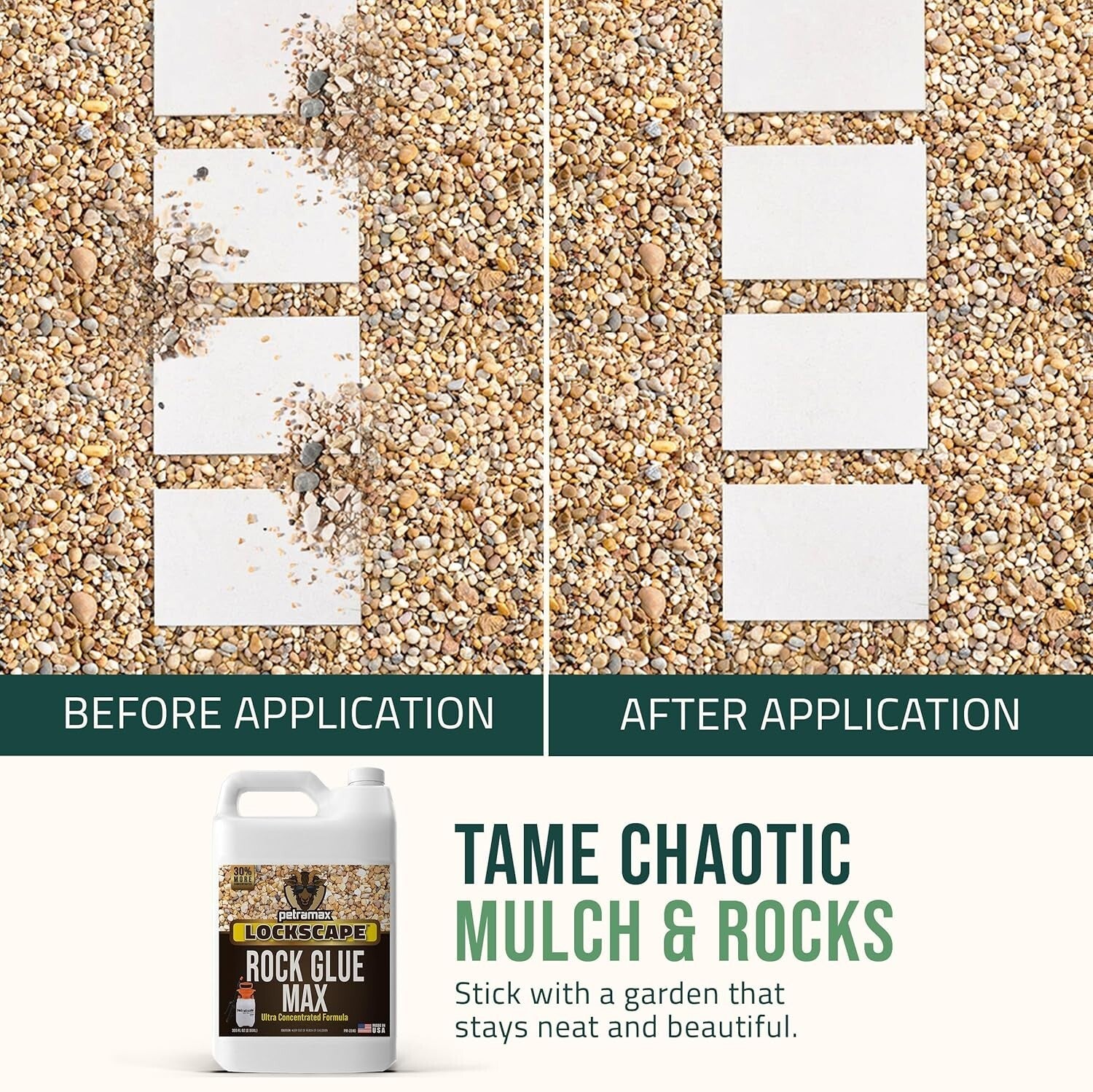 Powerful 2.5 Gallon Rock Glue - Easy Spray Application for Durable Landscaping