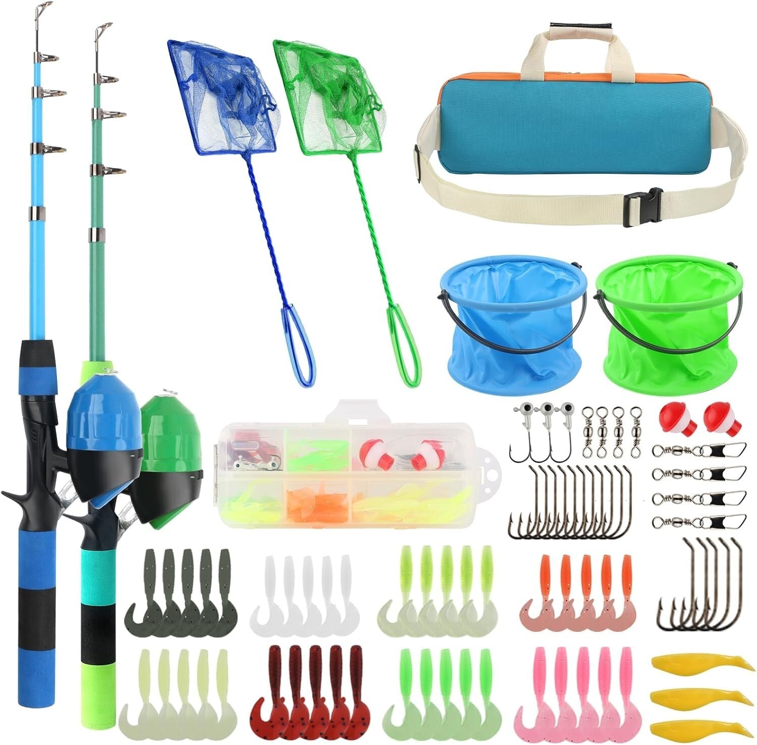 Lightweight 4.92FT Kids Fishing Rod Reel Combo with Accessories for Beginners