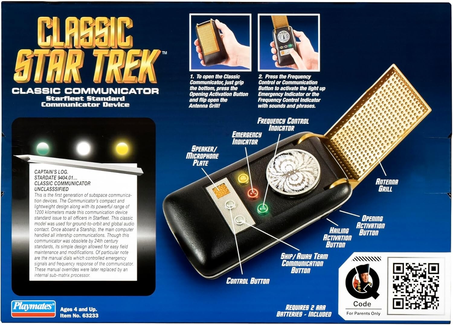 Original Series Star Trek Communicator - Battery Included & Ready-to-Use