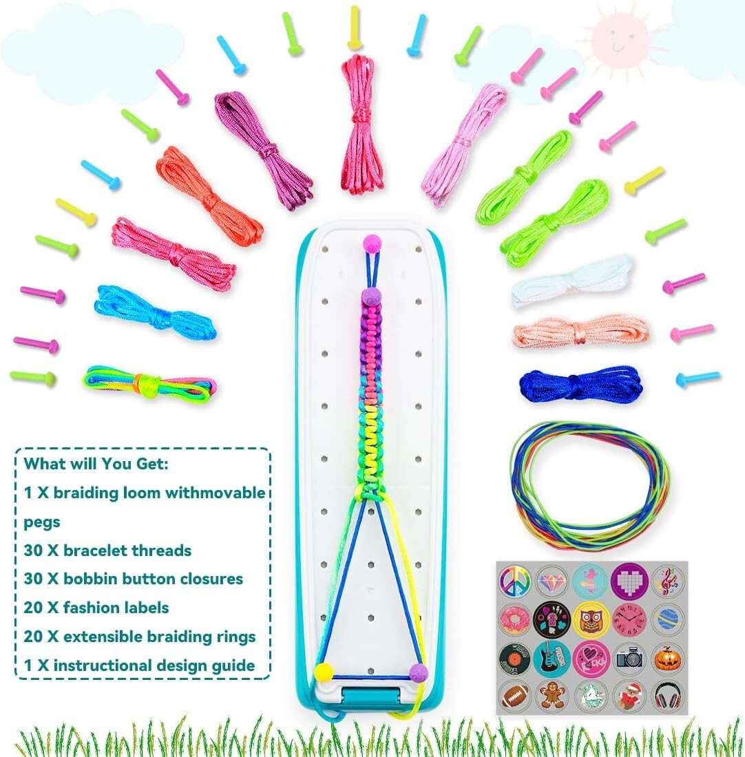 All-in-One Friendship Bracelet Kit for Girls: Looms, Threads & Stickers Galore!