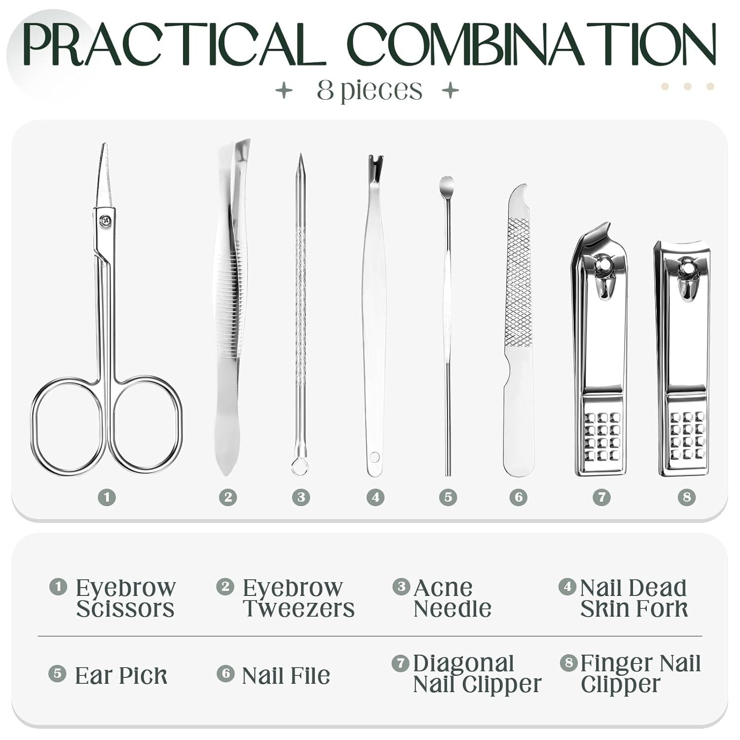 Professional 24-Piece Nail Care Set: Stainless Steel Tools with Travel Case