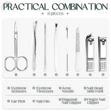 Load image into Gallery viewer, Professional 24-Piece Nail Care Set: Stainless Steel Tools with Travel Case
