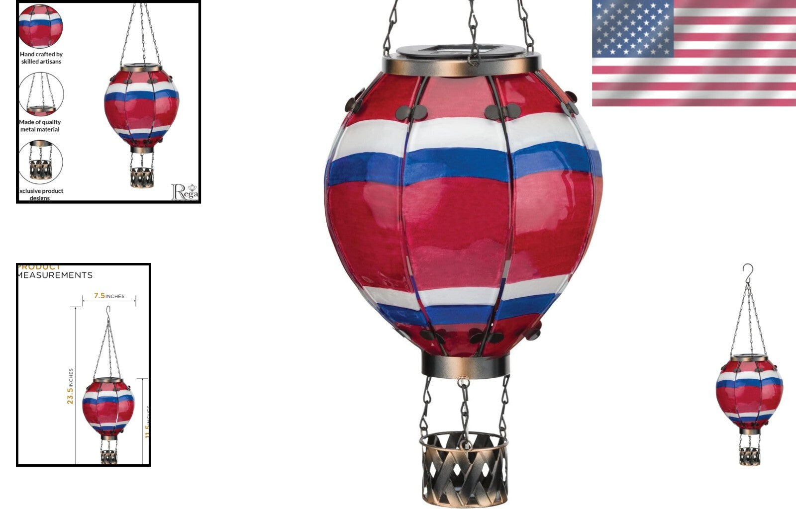 Eco-Friendly Solar-Powered Hot Air Balloon Lantern for Patios and Pathways