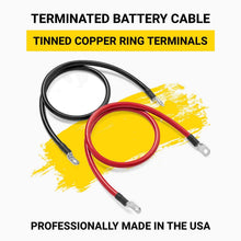 Load image into Gallery viewer, Ultra-Reliable 4 Ft 2 AWG Battery Cable Set - For DC Applications, Made in USA