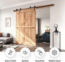 Load image into Gallery viewer, Smooth-Glide 9FT Bypass Barn Door Hardware with Heavy-Duty Steel Construction