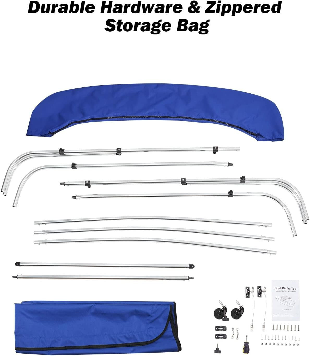 Heavy-Duty Bimini Top for Boats, Tear-Resistant Cover with Quick-Release Design