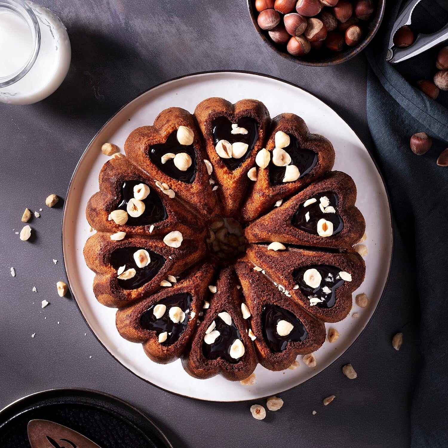 Elegant 10-Inch Heart Cake Pan with Titanium Coating for Easy Baking