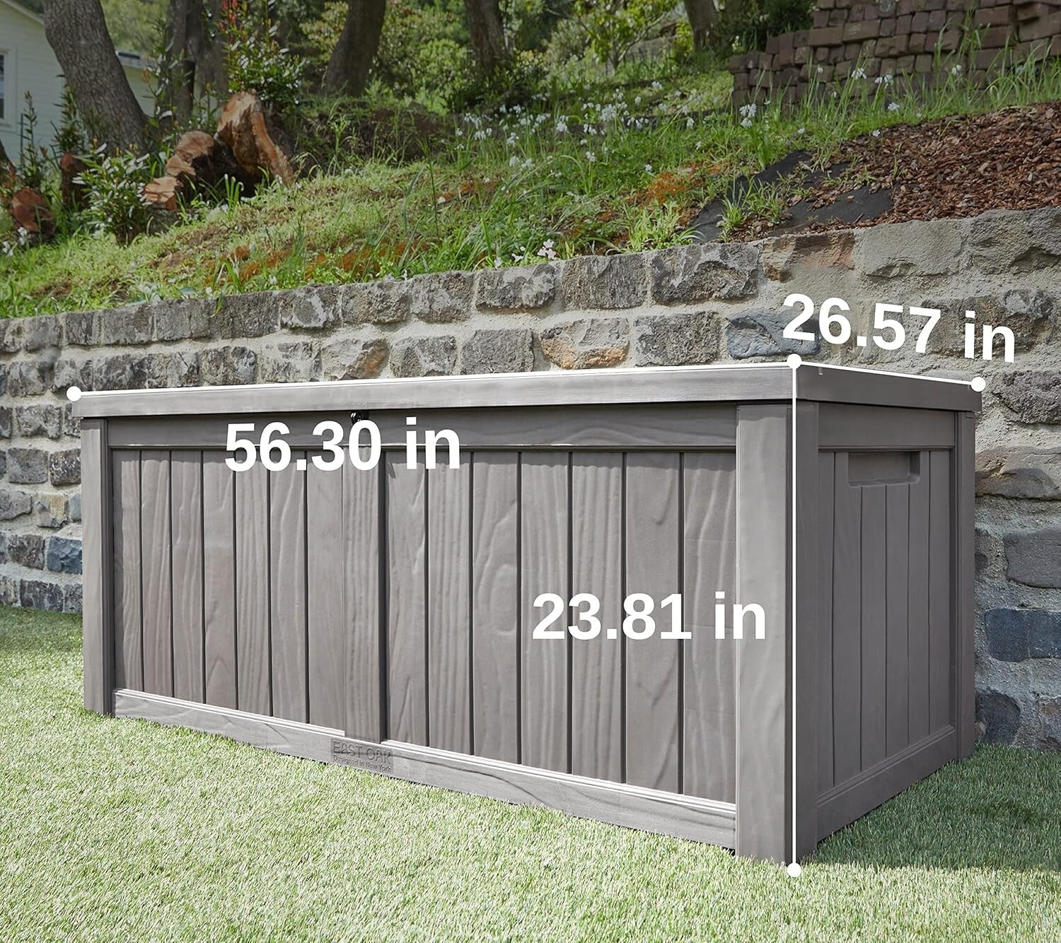 All-Weather Outdoor Storage Bin with 120 Gallon Capacity & Bench Feature