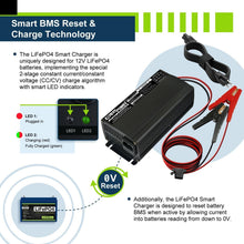 Load image into Gallery viewer, 12V 20A Smart Charger for LiFePO4 Deep Cycle Batteries - Efficient &amp; Reliable