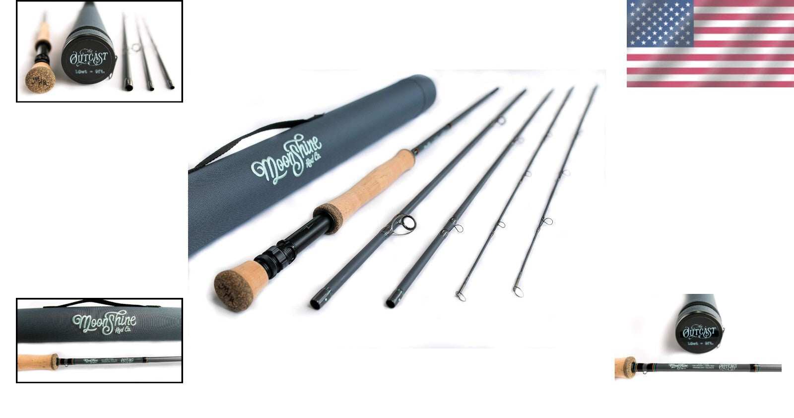 Durable 9' Moonshine Outcast Fly Rod with Portable Case - Fast Action Design
