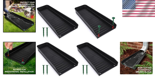 Easy Install 4-Pack Gutter Downspout Extensions - Protect Your Home's Foundation