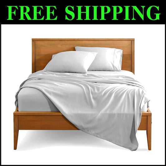 Luxury King Sheet Set - Ultra-Soft Microfiber - 1800 Thread Count - Cloud Grey