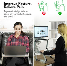 Load image into Gallery viewer, Portable 360-Degree Adjustable Reading Stand for Cookbooks &amp; Laptops - Silver