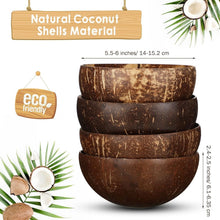 Load image into Gallery viewer, Large 24-Piece Set of Polished Coconut Bowls - Ideal for Salads and Smoothies