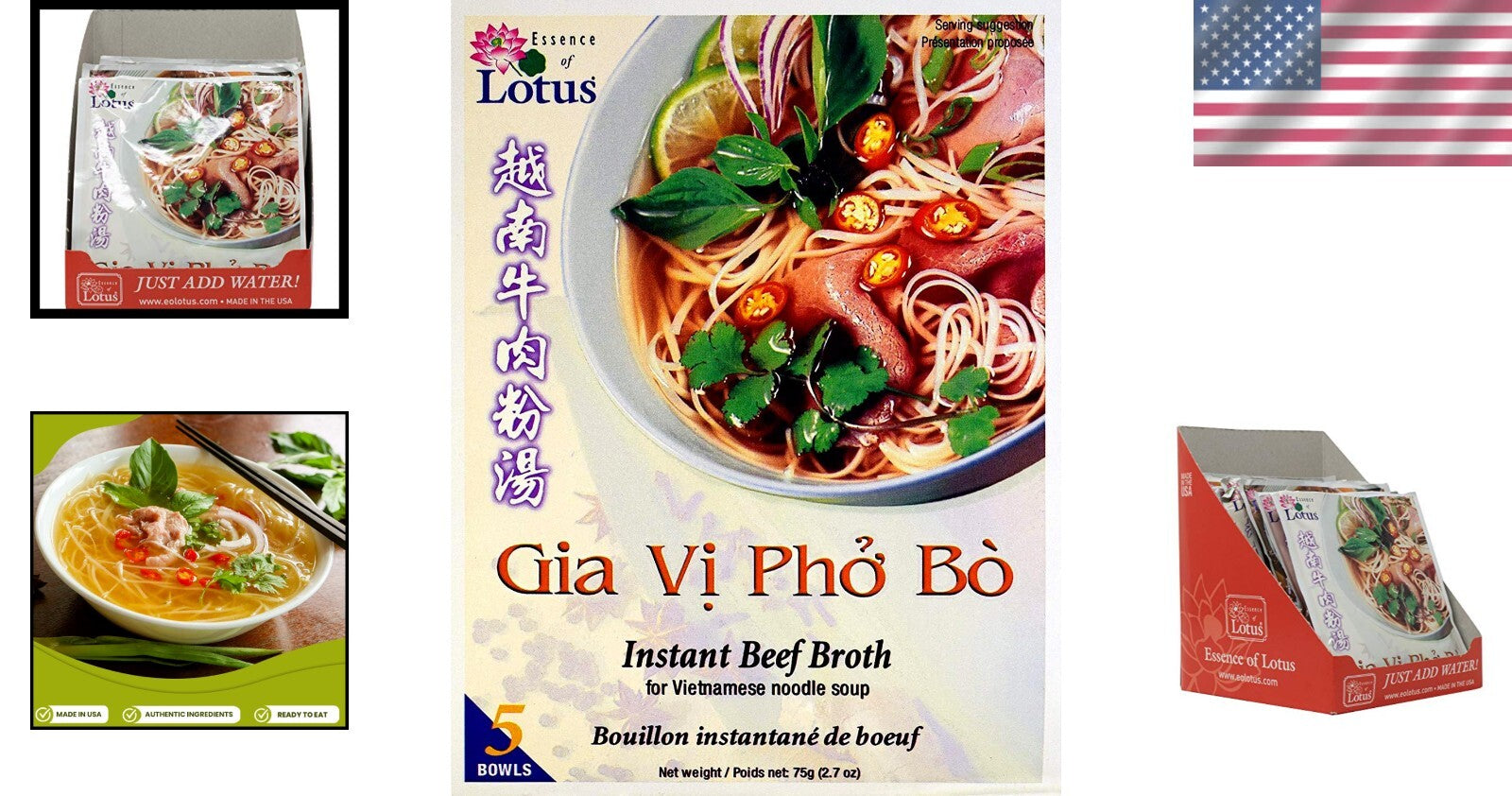 Authentic Beef Pho Soup Mix - Instant 12-Pack for Delicious Home Dining