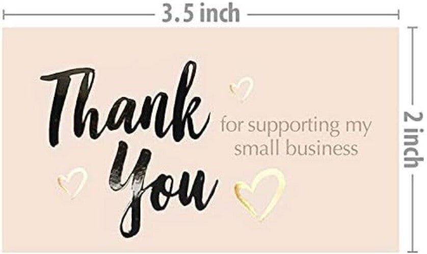 Personalized 600 Count Thank You Cards with Elegant Gold Foil for Small Business