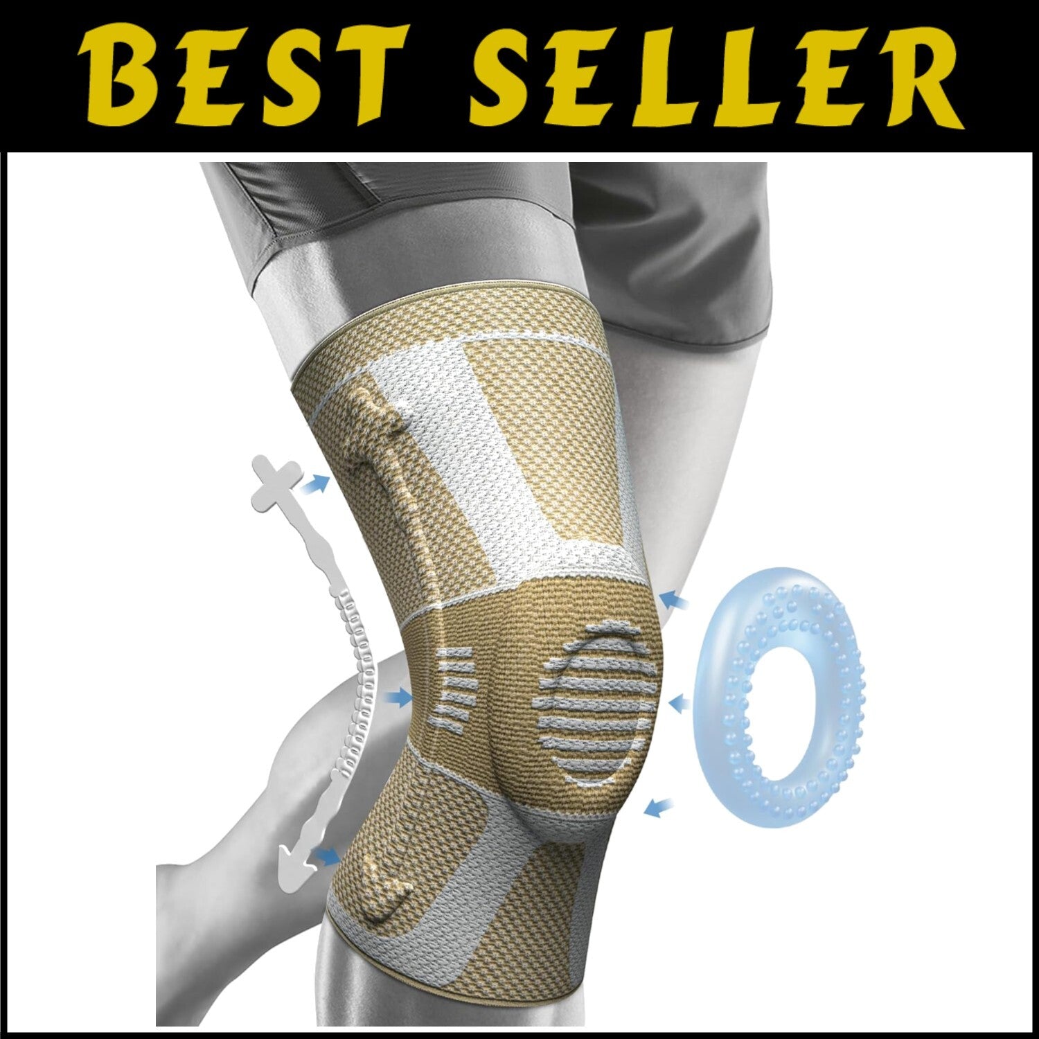 Lightweight Knee Support with Stabilizers - Ideal for Arthritis & ACL Recovery