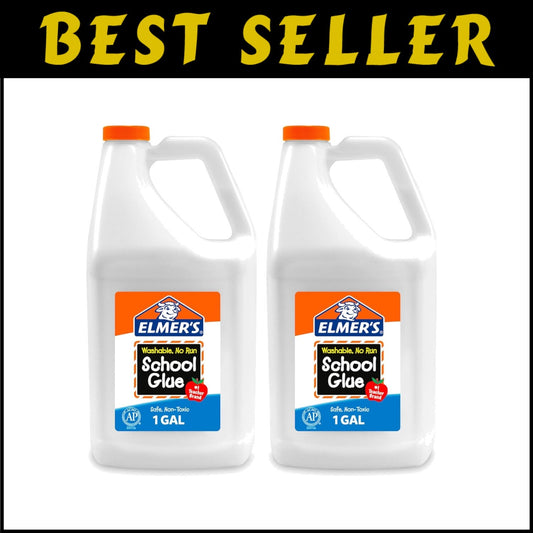 Elmer's Washable School Glue, 2-Pack Gallon Size for Creative Slime & Projects
