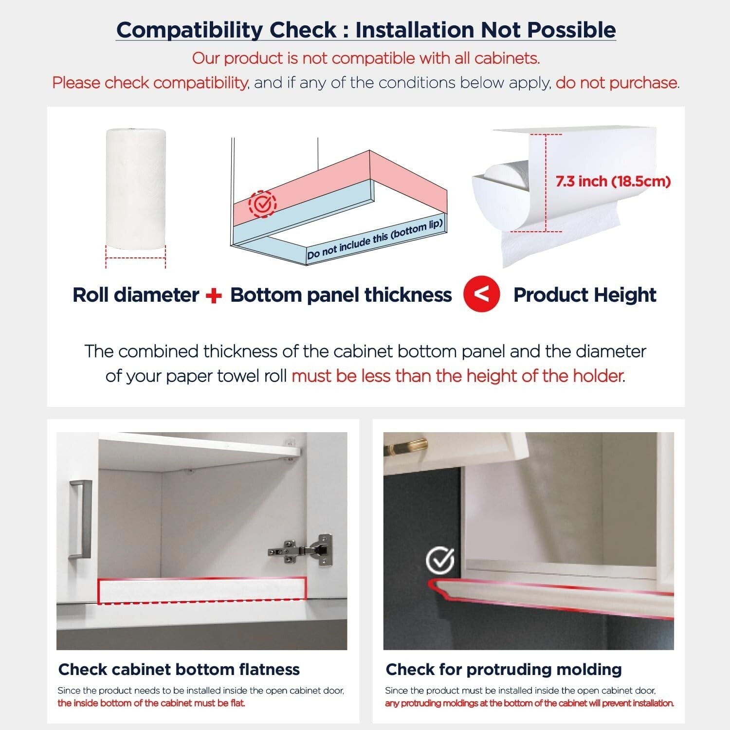 Elegant Under Cabinet Paper Towel Holder - Space-Saving Self-Adhesive Design