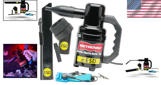 Professional Quality Antistatic Electric Duster with 4-Piece Tool Kit - Compact