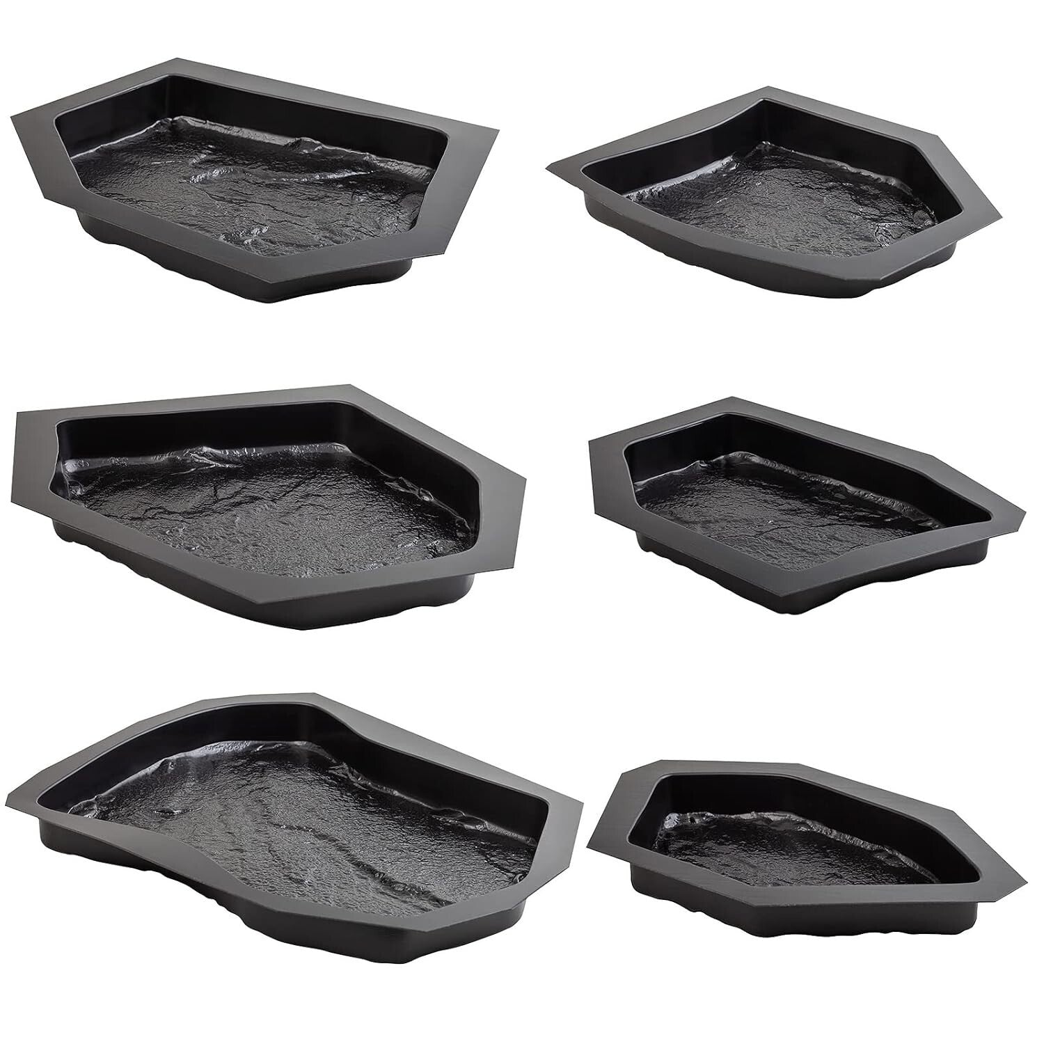 6 Pack Reusable Concrete Molds for Stunning Flagstone Pathway Designs