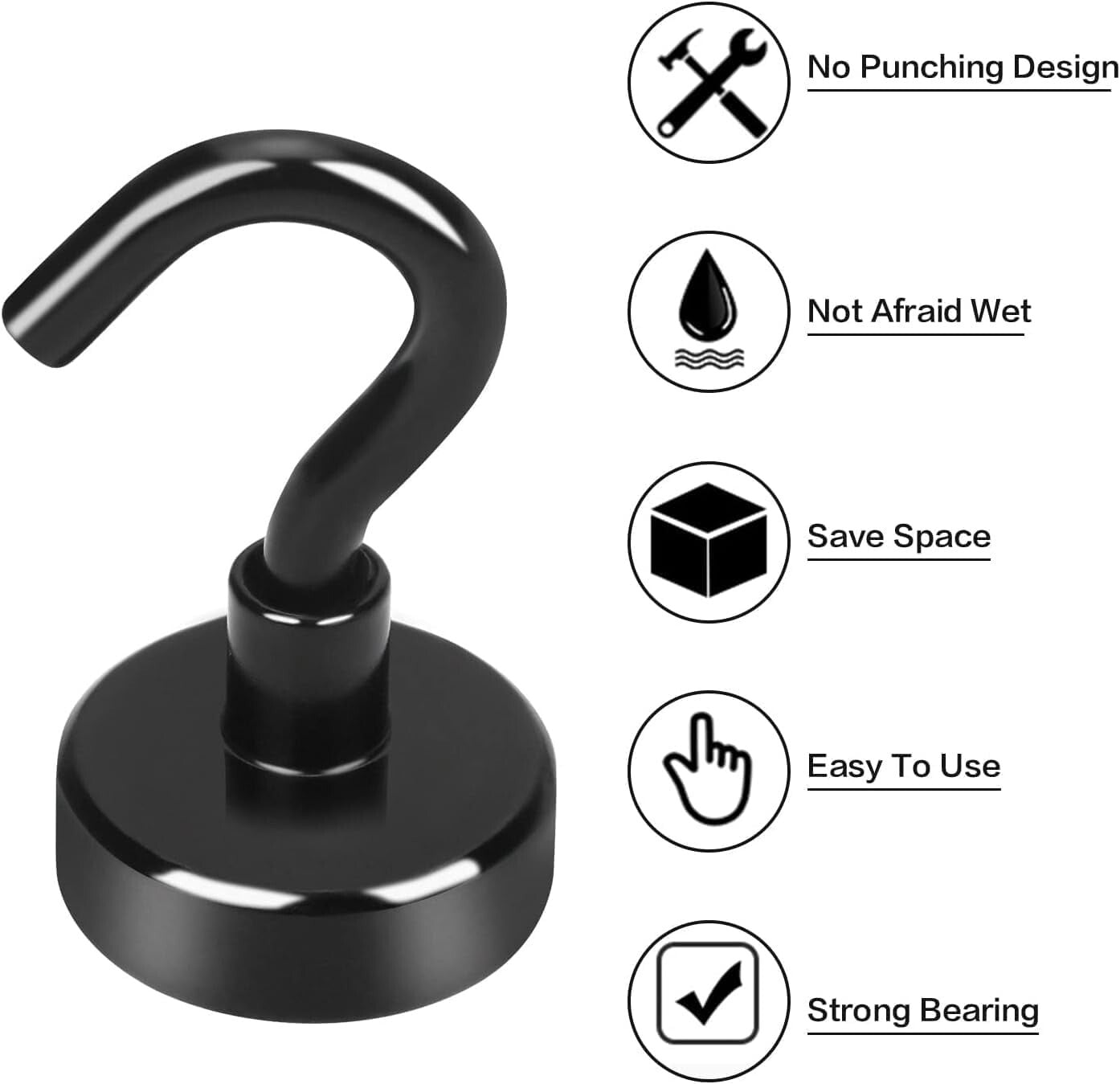 Easy Assemble Magnetic Hooks - 25LB Capacity, Maximize Space with 120 Pieces