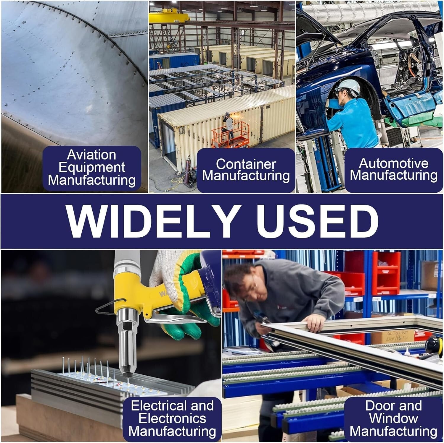 Efficient Pneumatic Riveting Gun with Quick Release Valve & Steel Teeth Design