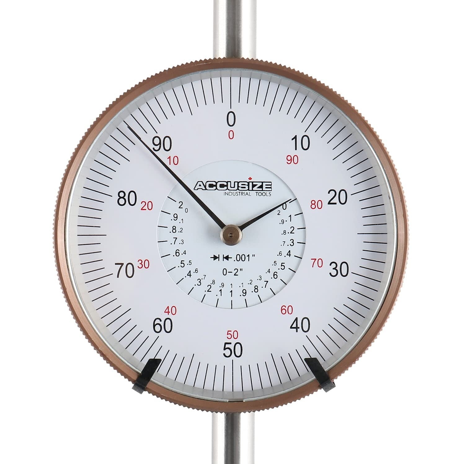 Precision 0-2'' Dial Indicator with 3'' Big Face - AGD 2 Style, Satin Finish