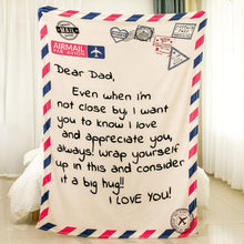 Load image into Gallery viewer, Soft Flannel Fleece Throw Blanket for Dad - I Love You Letter Print - 70x50
