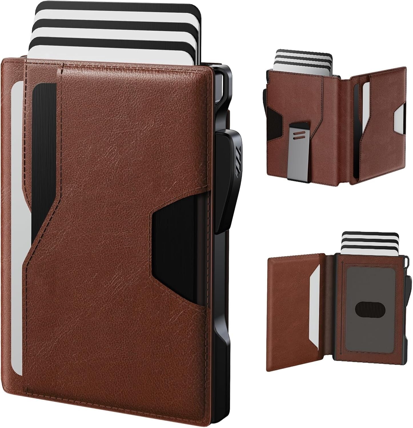 Durable Brown Men's Wallet with Minimalist Design - 1-Year Guarantee Included