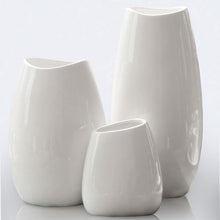 Load image into Gallery viewer, Set of 3 White Ceramic Vases: Elegant Decorative Vases for Modern Homes
