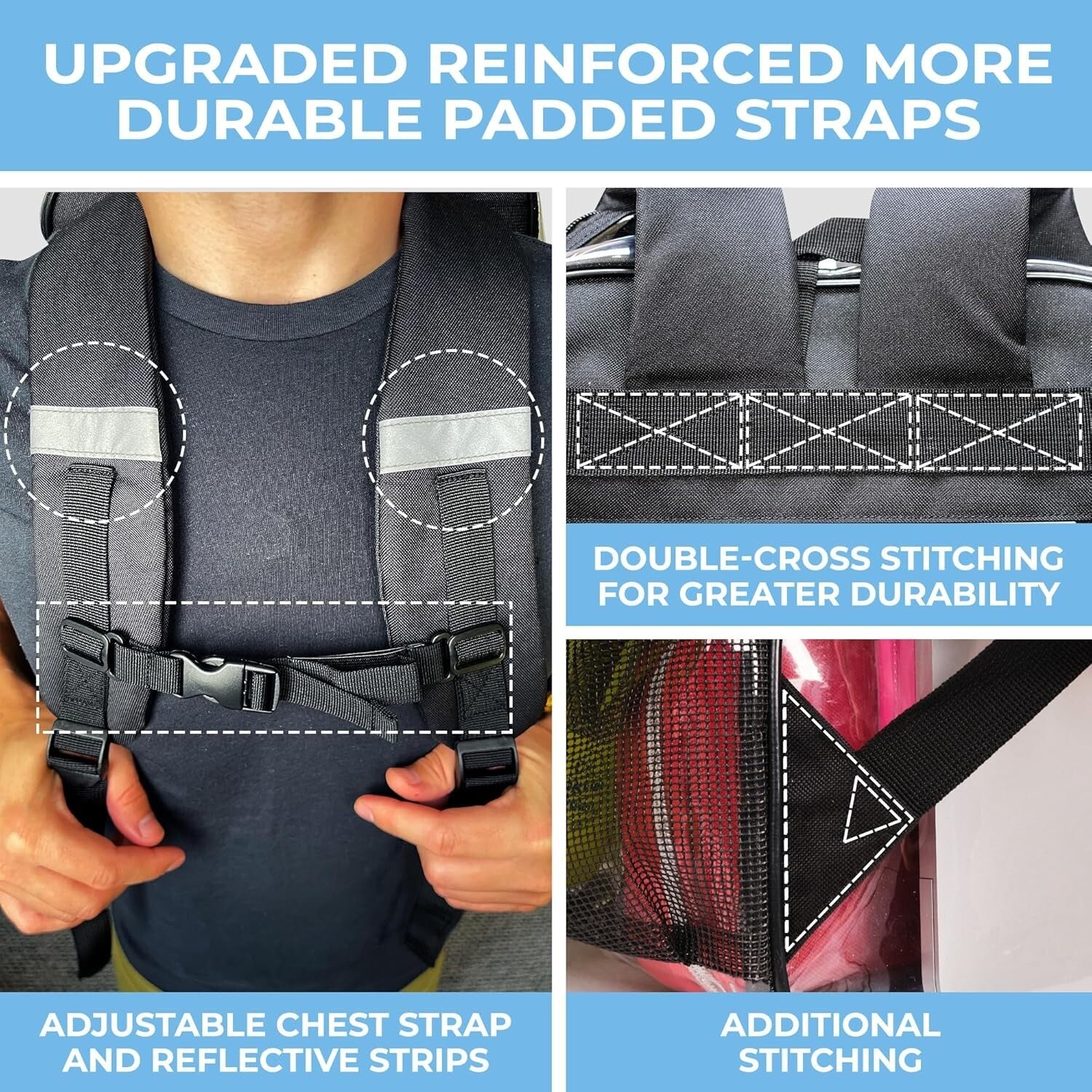 Extra-Large Clear Backpack with TSA Lock & 32L Capacity - Heavy Duty and Stylish