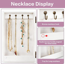 Load image into Gallery viewer, Sturdy White Jewelry Box with 6 Tiers, Mirror &amp; Earring Display Side Doors