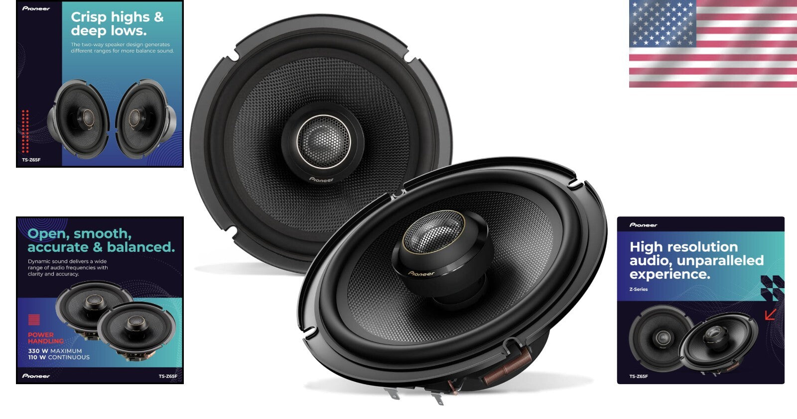 Dynamic 2-Way Coaxial Car Speakers - Clear Sound, Easy Installation, Black