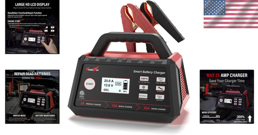 Reliable 12V Smart Battery Charger for All Battery Types with 18-Month Warranty