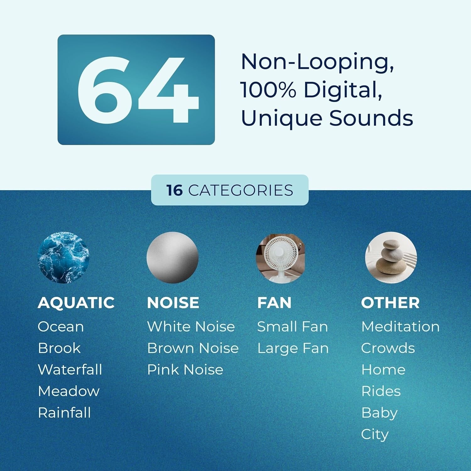 Compact White/Silver Noise Machine with Adaptive Sound Technology for Sleep Aid