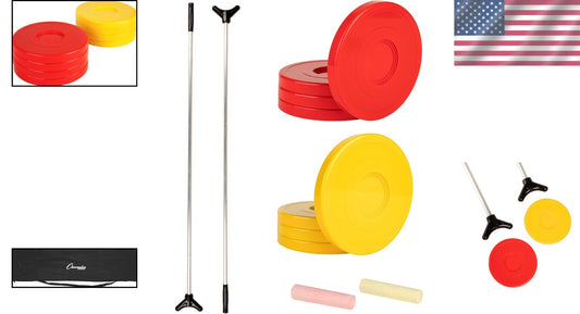 Shuffleboard Set - Lightweight Indoor Outdoor Game for Family Fun & Competition