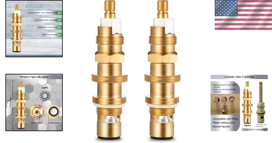 Washerless Ceramic Disc Cartridge Replacement for Price/Pfister Faucets – 2 Pack