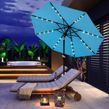 Load image into Gallery viewer, Versatile 7.5FT Solar LED Umbrella - Durable, Stylish Shade for Outdoor Living