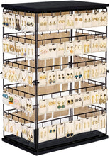 Load image into Gallery viewer, Rustic Earring Display Stand with 130 Hooks - Large Jewelry Organizer Tower