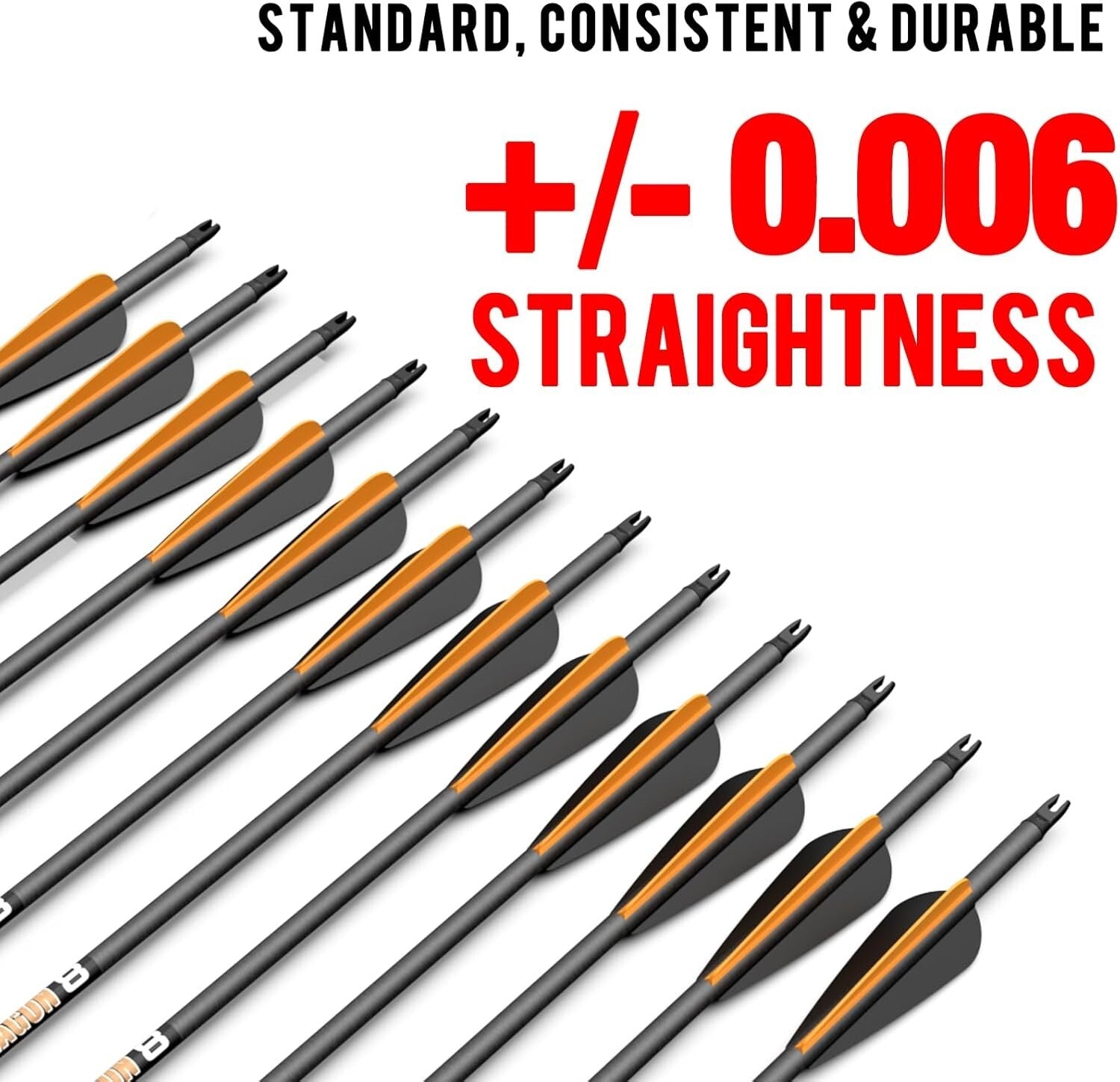 12PCS 100% Pure Carbon Arrows – Precision-Engineered for Consistent Performance