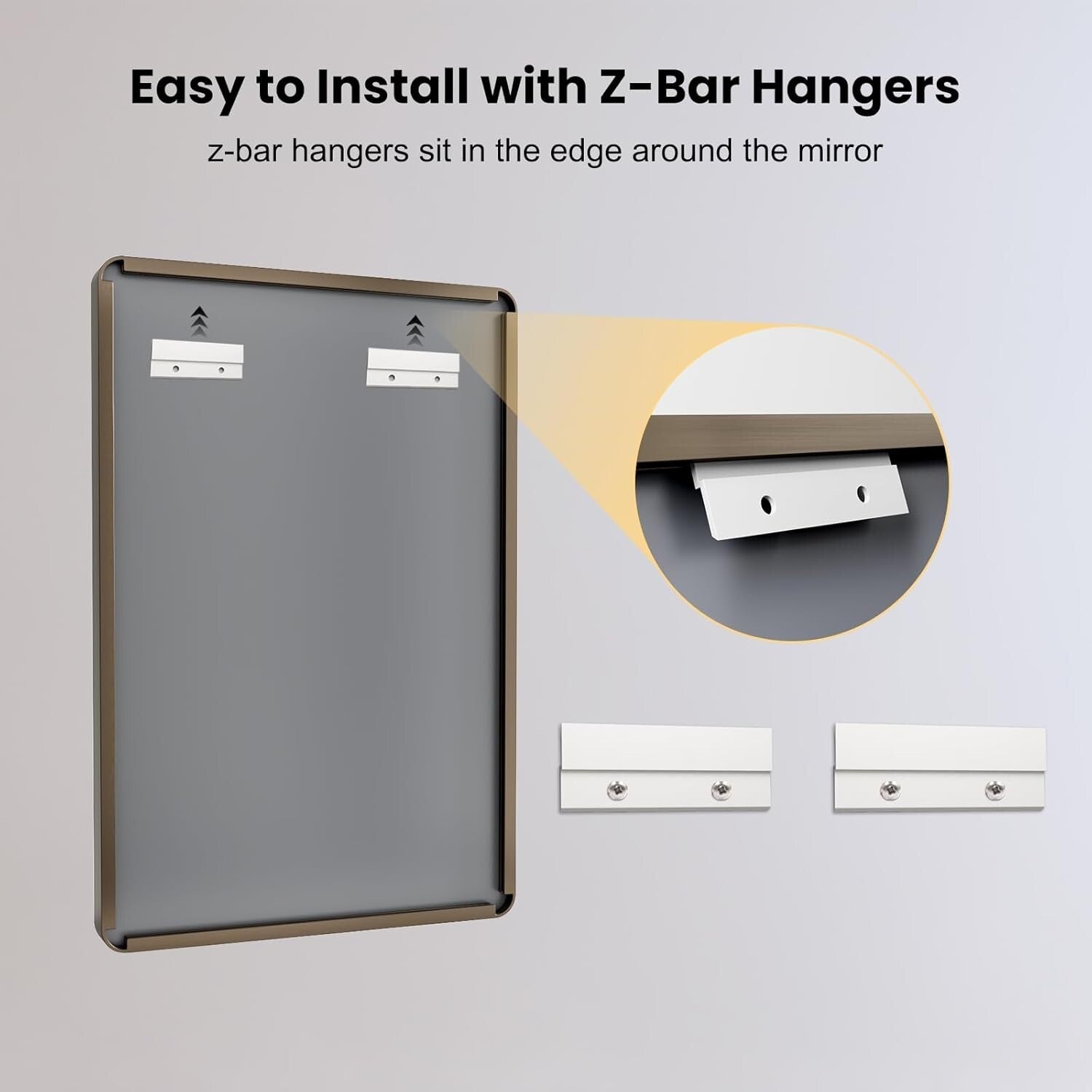 Stylish 30” x 36” Bronze Bathroom Mirror - Modern Design with Easy Installation