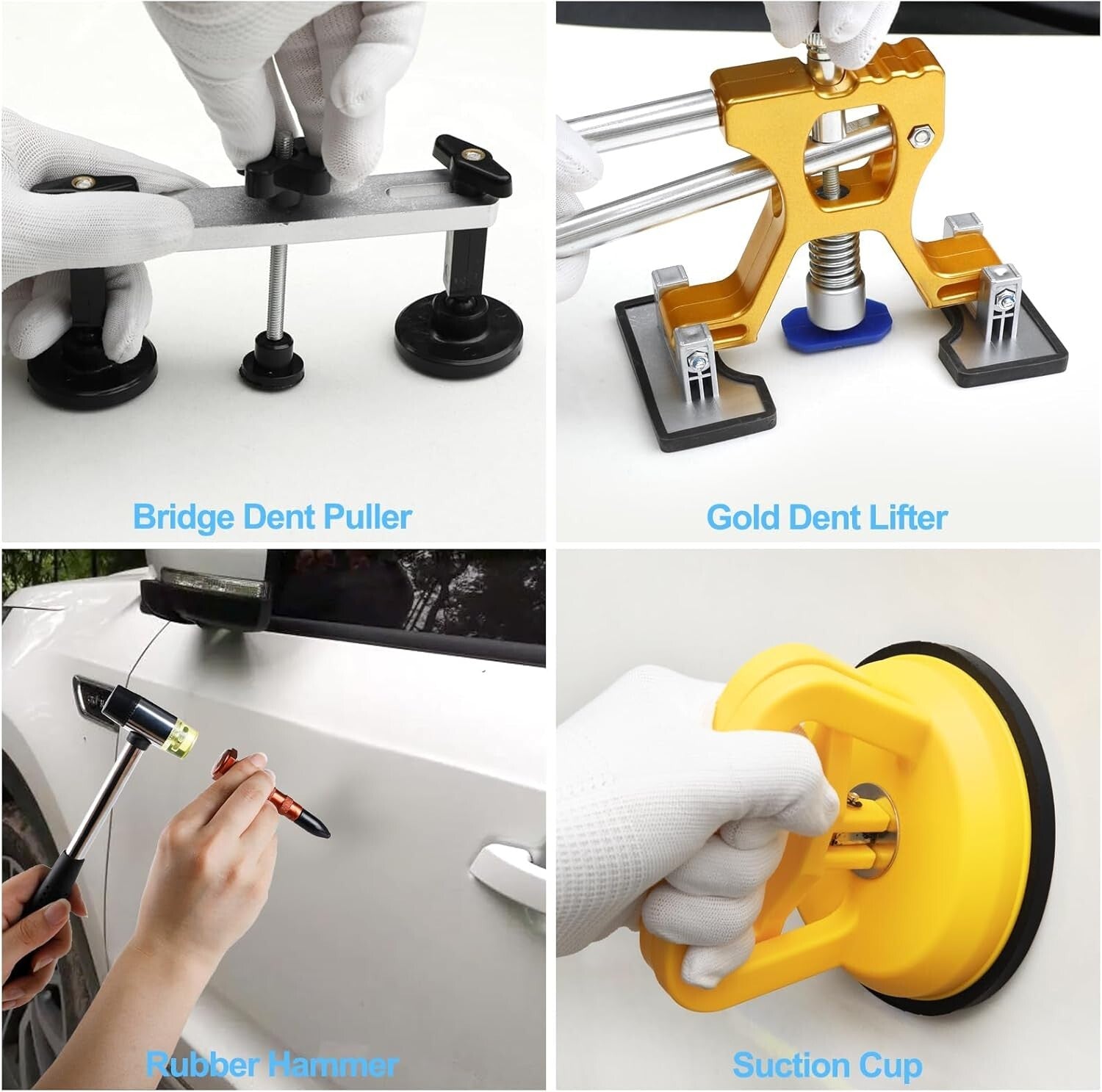 129pc Professional Dent Puller Kit with T-Bar & Bridge Puller for DIY Repairs