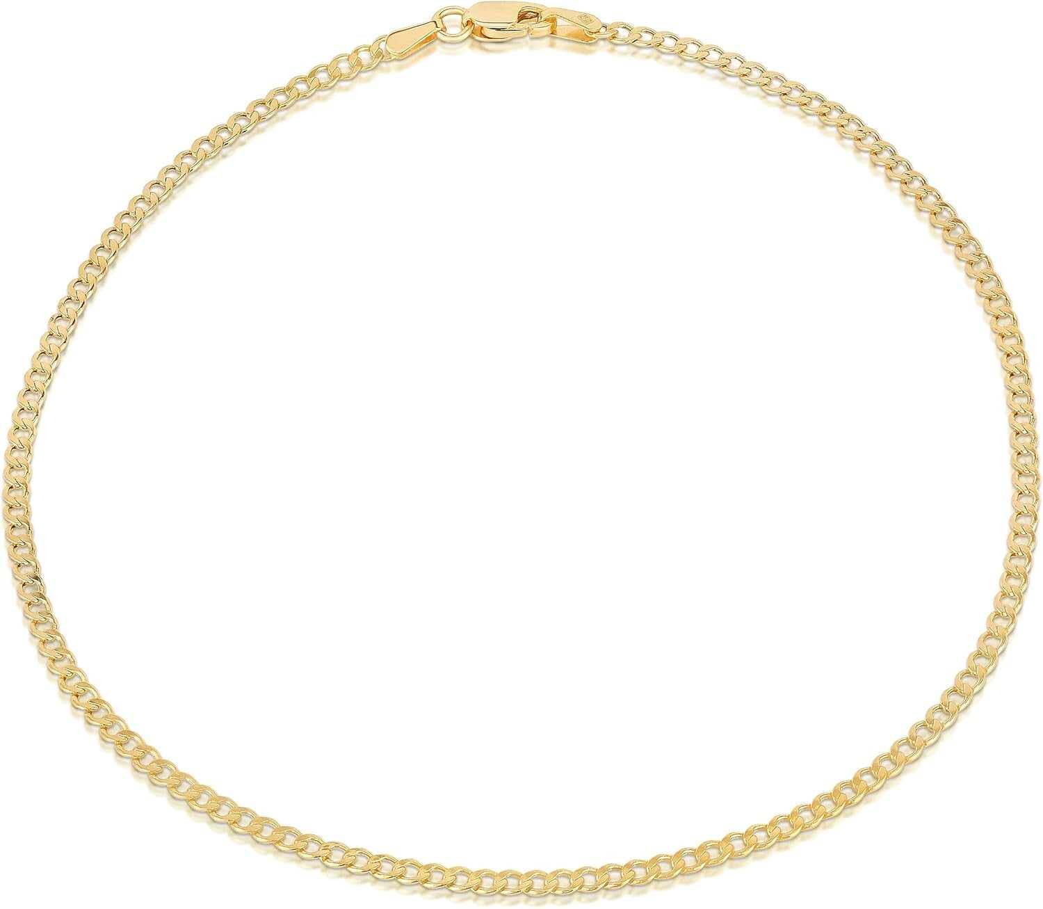 Elegant 14K Gold Anklet - 10 Inch Flat Mariner Chain for Classy Women