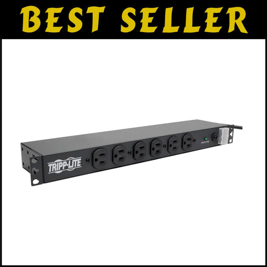 Premium 1U Rackmount Surge Protection Power Strip – 15A, 14 Outlets, 15ft Cord