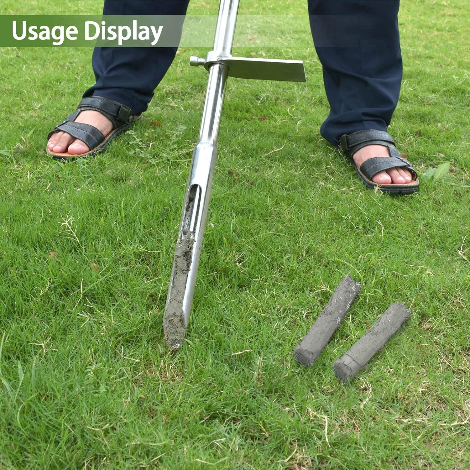 Premium 40-Inch Soil Probe for Home Gardening and Lawn Care - Stainless Steel