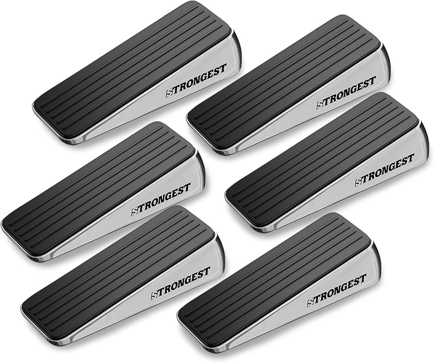 Modern Heavy-Duty Door Stop Set - Zinc Construction & Wall Protectors Included