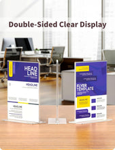 Load image into Gallery viewer, Stylish 12 Pieces Double-Sided Acrylic Sign Holders for Tabletop Use - 8.5 x 11