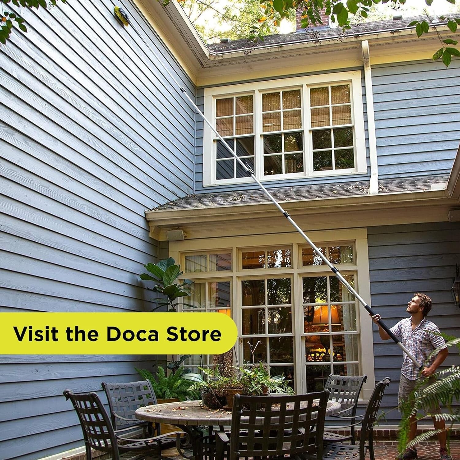 DOCA High Reach Telescoping Cleaning Pole 7-30 Ft - For Indoor & Outdoor Tasks
